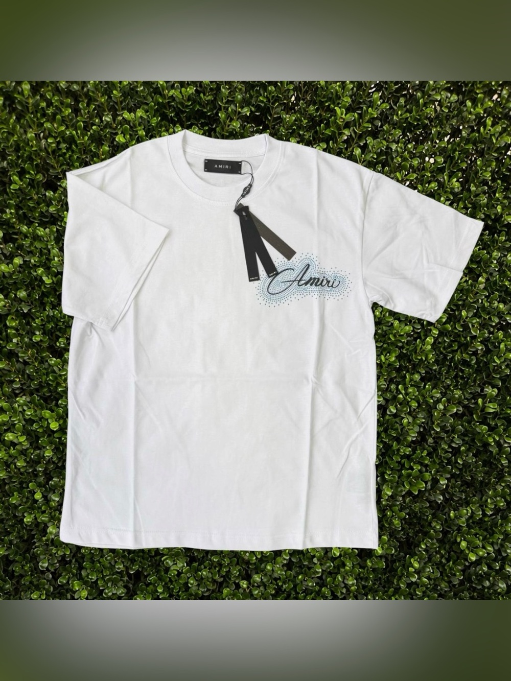 AMIRI White Short Sleeve Tee with Script Logo